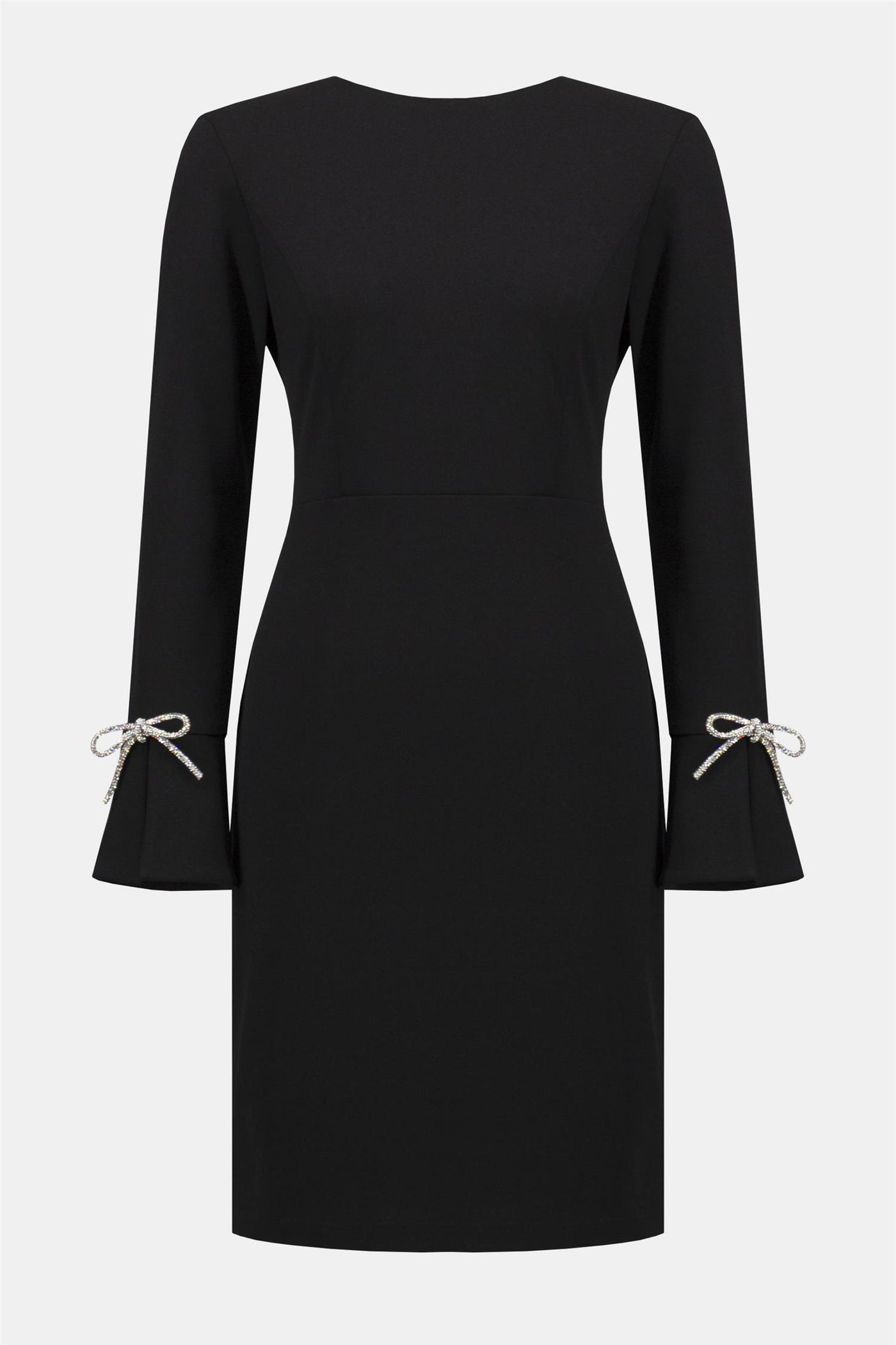 Scuba Crepe Shift Dress With Rhinestone Bows, Black fra Joseph Ribkoff hos Tråkk Inn
