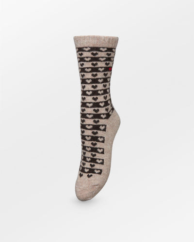 Heart Wola Sock, Soft Beige