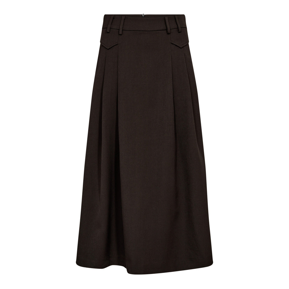 LunaCC Pocket Pleat Skirt, Dark Brown fra Co`couture hos Tråkk Inn