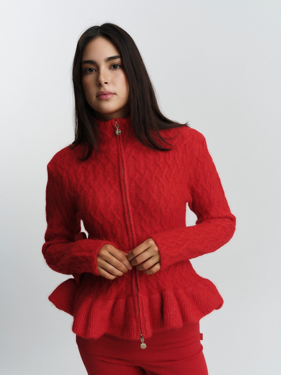 Lene Alpaca Cardigan, Bright Red fra Ella & il - bilde 2