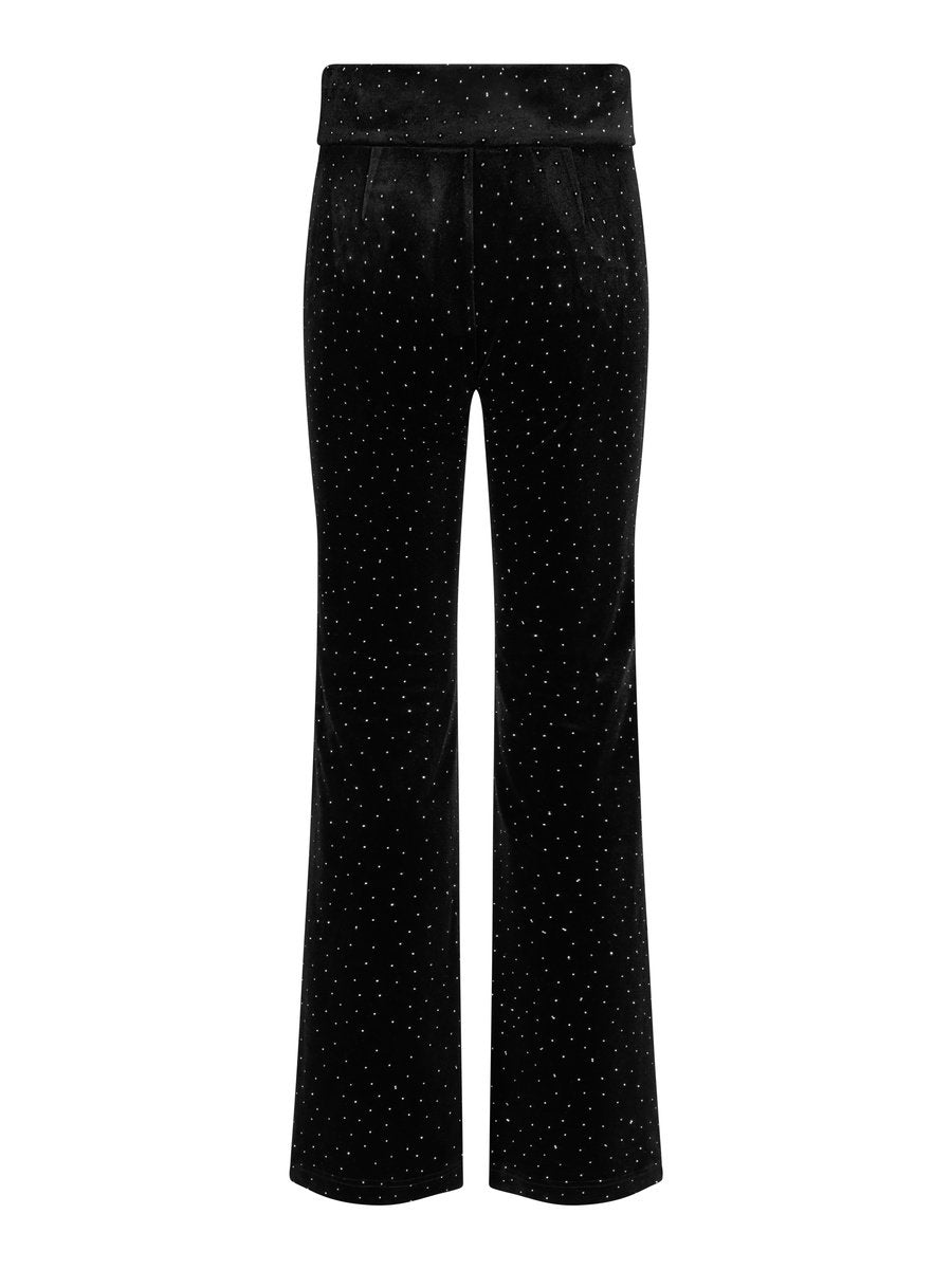 Madeleine Stud Velour Pant, Black fra Ella & il - bilde 3