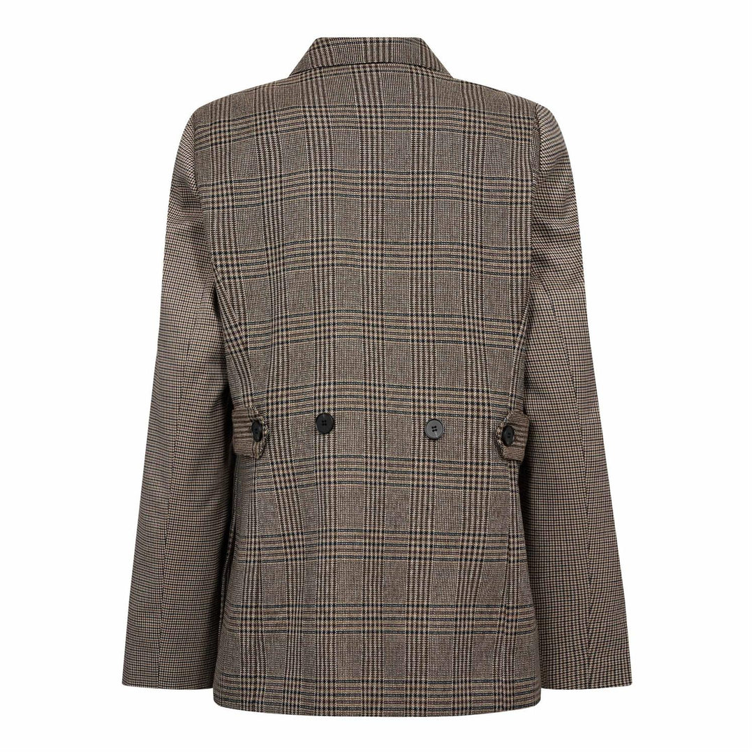VeyaCC Check Fitted Blazer, Brown