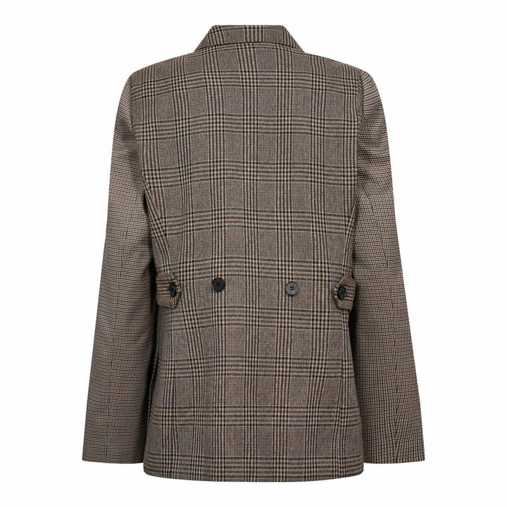 VeyaCC Check Fitted Blazer, Brown