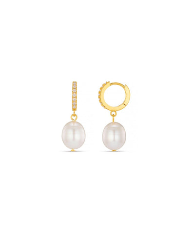 Pearl Drop & Rose Water Opal Hoop