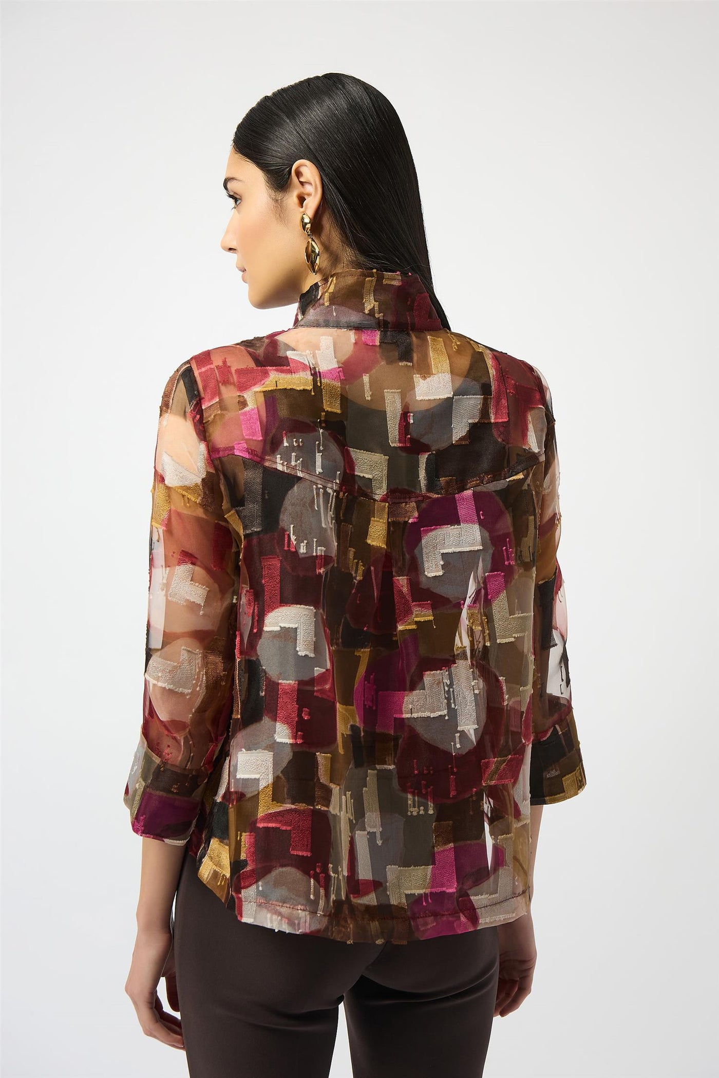 Organza Abstract Print Two-Piece Trapeze Jacket, Multi fra Joseph Ribkoff - bilde 5