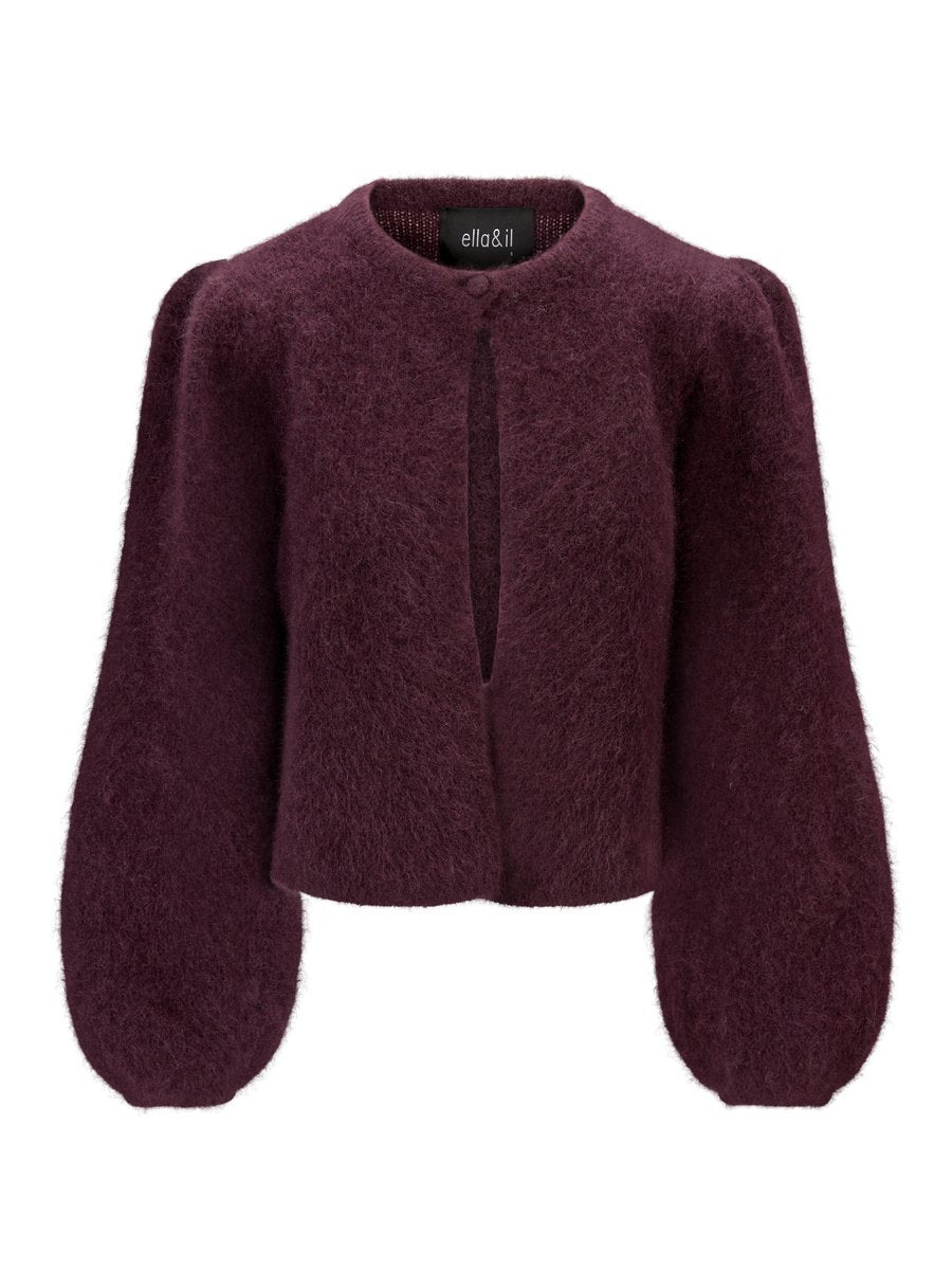 Amelia Chunky Cardigan, Red Wine fra Ella & il hos Tråkk Inn