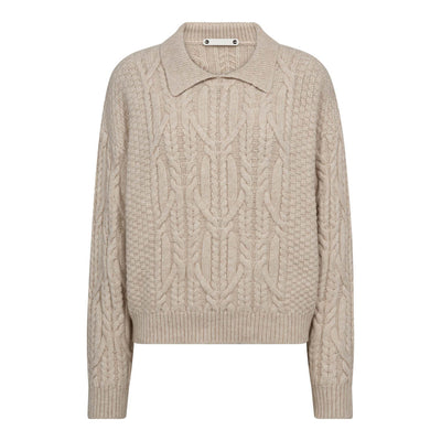 RowCC Collar Cable Knit, Creme fra Co`couture hos Tråkk Inn