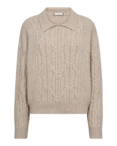 RowCC Collar Cable Knit, Creme