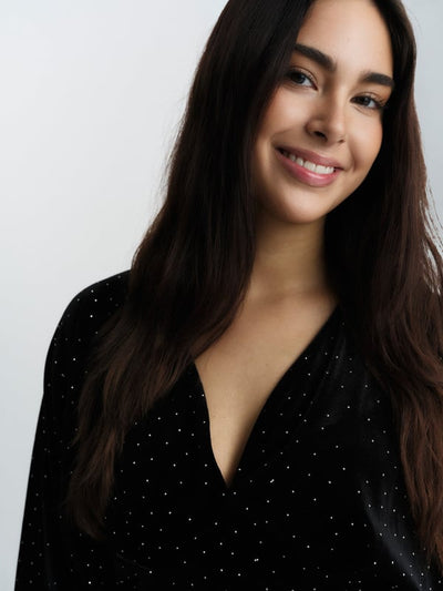 Philo Stud Velour Dress, Black fra Ella & il - bilde 3