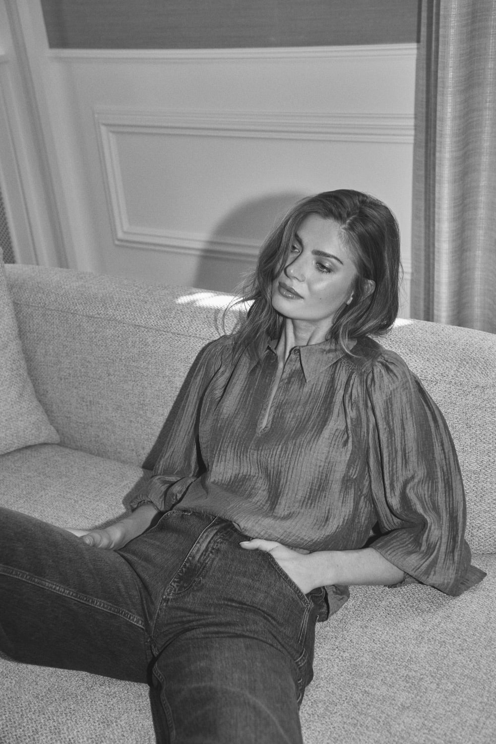 TassyCC Collar Blouse, White fra Co`couture - bilde 2