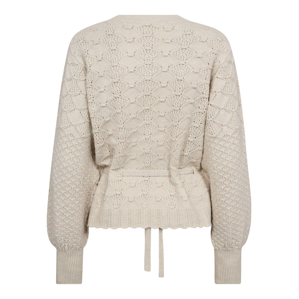 RowCC Pointelle Tie Cardigan, Ivory fra Co`couture - bilde 2