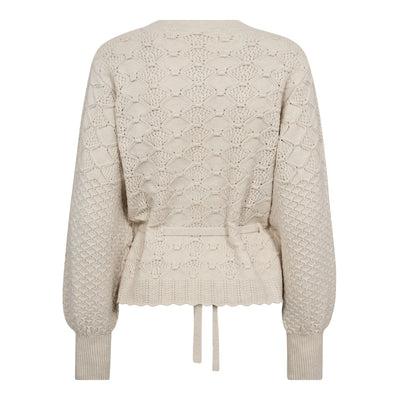 RowCC Pointelle Tie Cardigan, Ivory fra Co`couture - bilde 2
