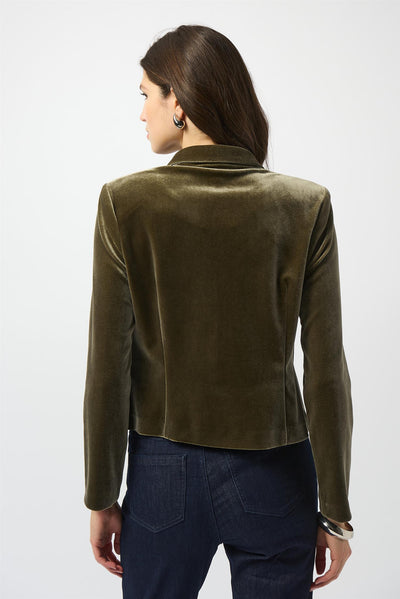 Velvet Knit Fitted Blazer, Khaki fra Joseph Ribkoff - bilde 5