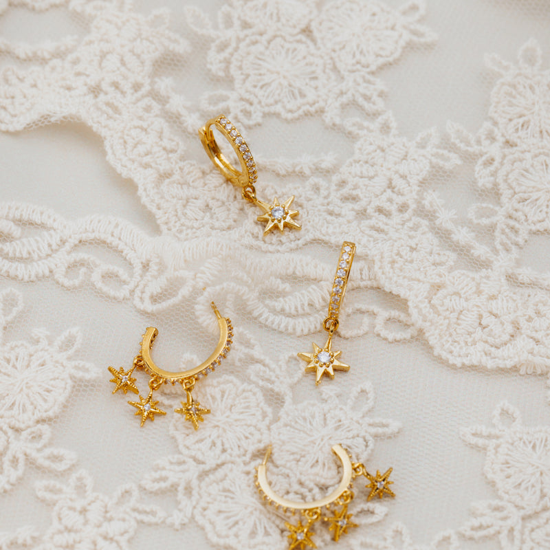 Pavé Starburst Shaker Hoop Earrings fra Orelia - bilde 3