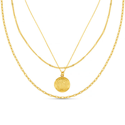 3-Row Locket Necklace fra Orelia hos Tråkk Inn