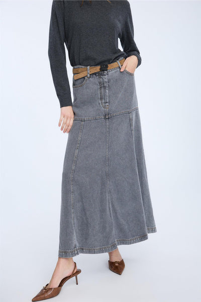 Tuxya Skirt, Grey fra MUNTHE hos Tråkk Inn