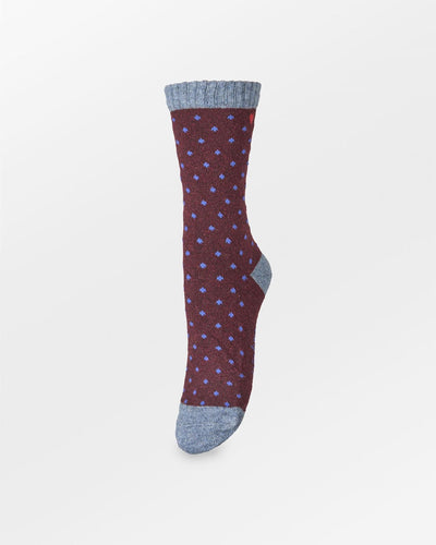 Dotted Wola Sock, Fig Red