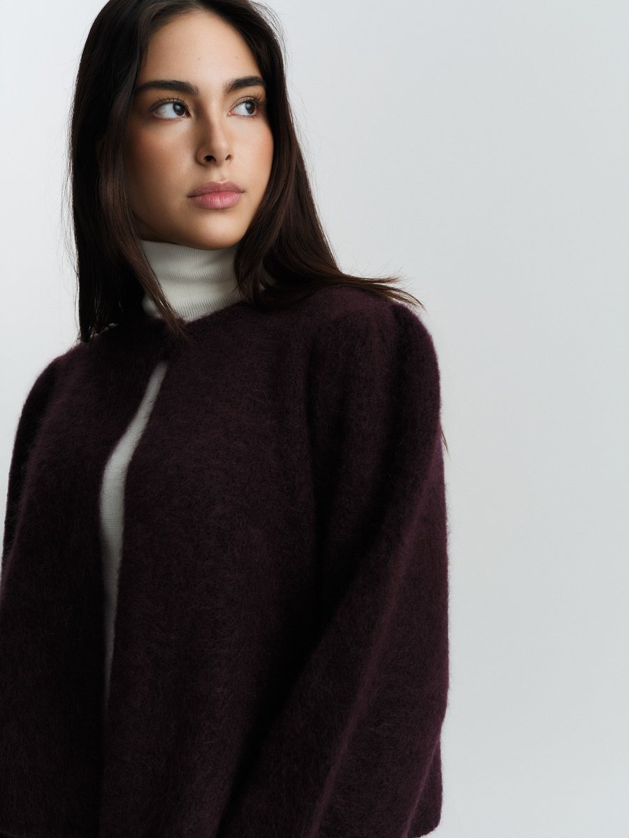 Amelia Chunky Cardigan, Red Wine fra Ella & il - bilde 3