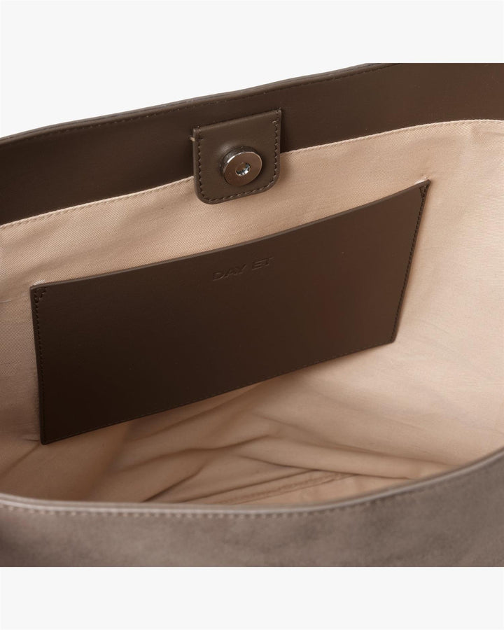 Day Imitation Suede Tote, Major Brown
