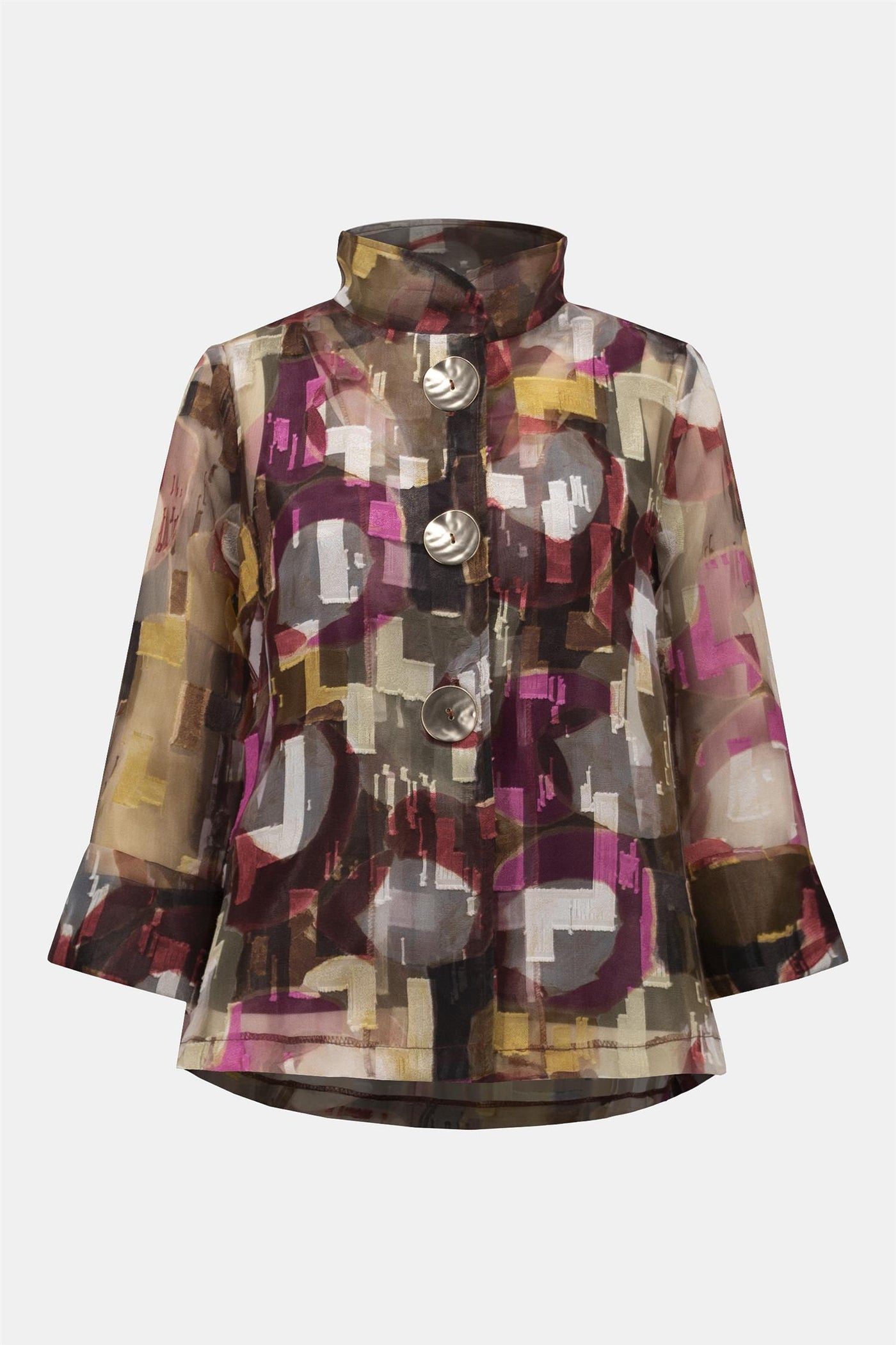 Organza Abstract Print Two-Piece Trapeze Jacket, Multi fra Joseph Ribkoff hos Tråkk Inn