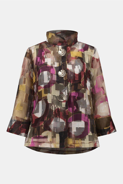 Organza Abstract Print Two-Piece Trapeze Jacket, Multi fra Joseph Ribkoff hos Tråkk Inn