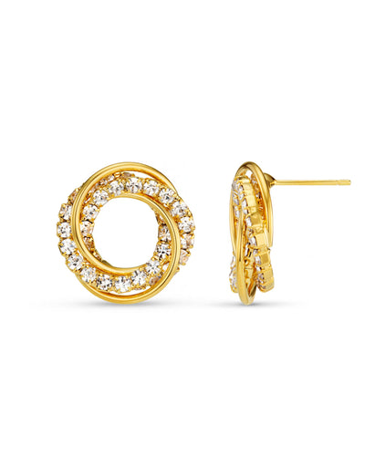 Interlocking Pavé Open Circle Stud Earrings