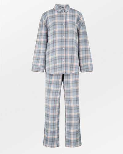 Flannel Pyjamas Set, Dusty Blue