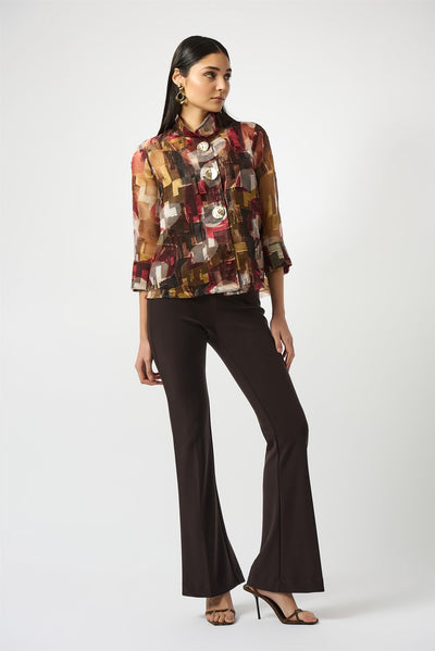 Organza Abstract Print Two-Piece Trapeze Jacket, Multi fra Joseph Ribkoff - bilde 4