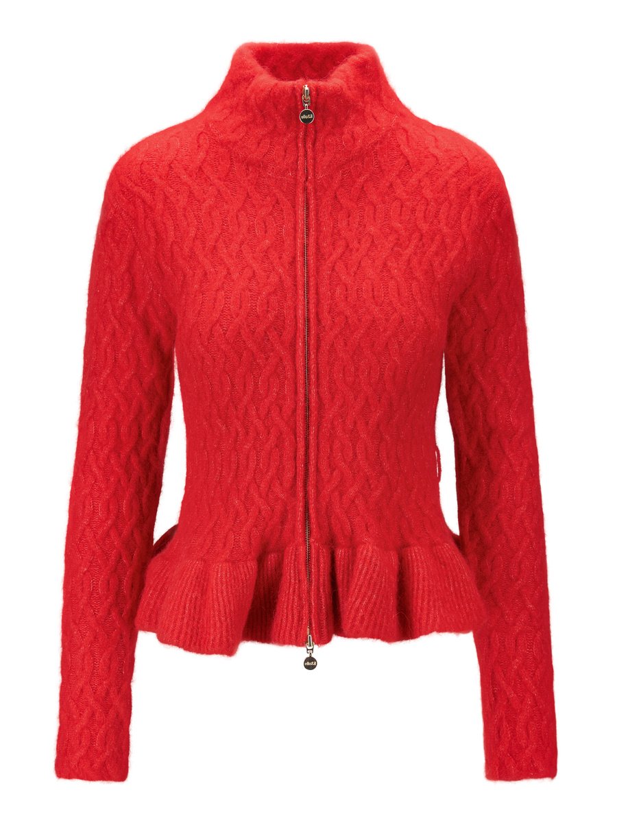 Lene Alpaca Cardigan, Bright Red fra Ella & il hos Tråkk Inn