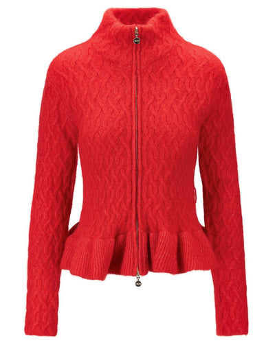 Lene Alpaca Cardigan, Bright Red