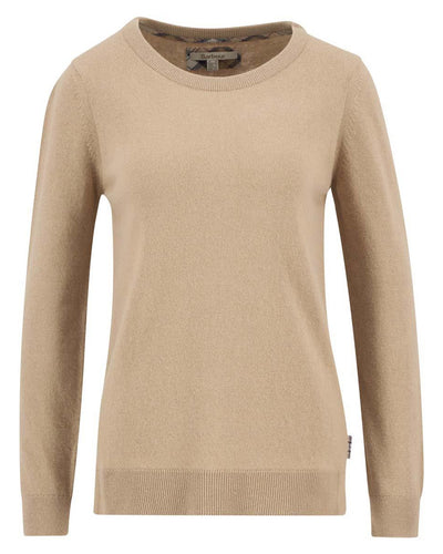 Pendle Crew Knitted Jumper, Pale Camel/Hessian