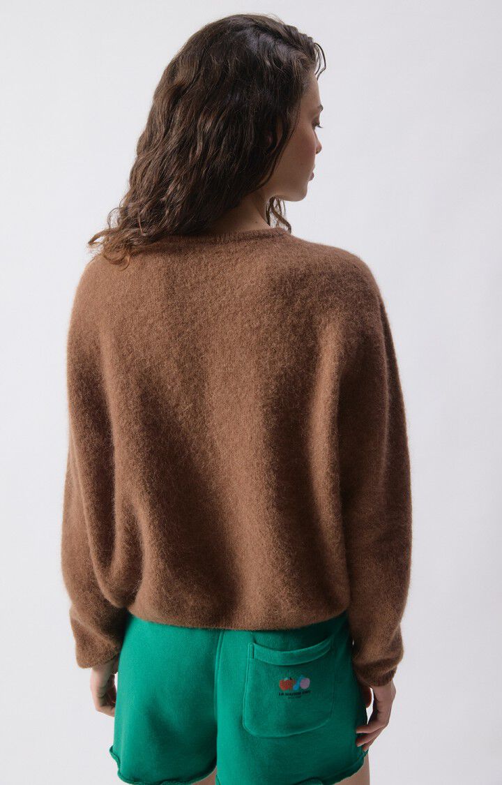 American Vintage brun cardigan - på modell bakfra