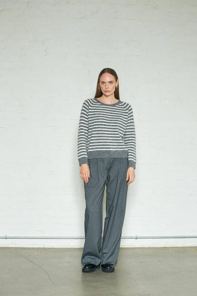 Fiona Stripe, Dk Grey/Offw