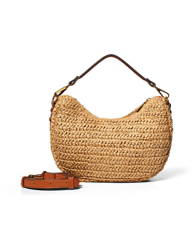 Raffia Shoulder Bag, Brown
