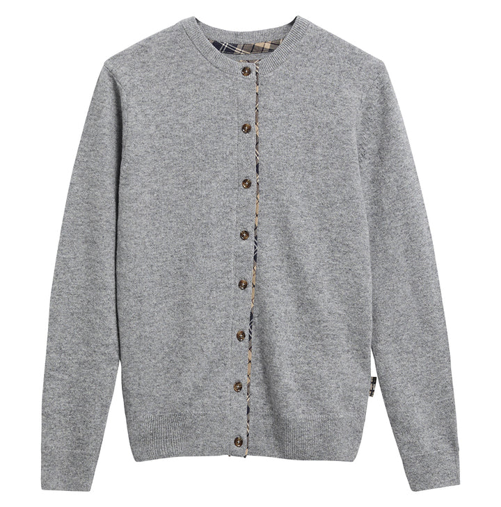 Barbour grå cardigan - forfra