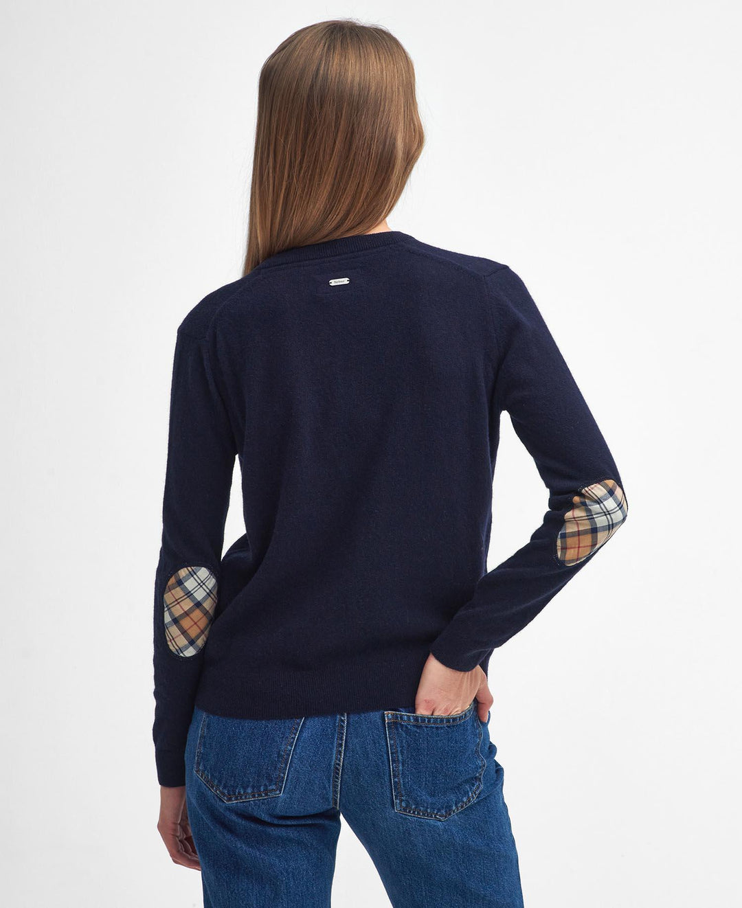 Barbour marineblå cardigan - bakfra 1
