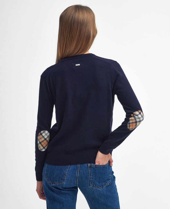 Barbour marineblå cardigan - bakfra 1