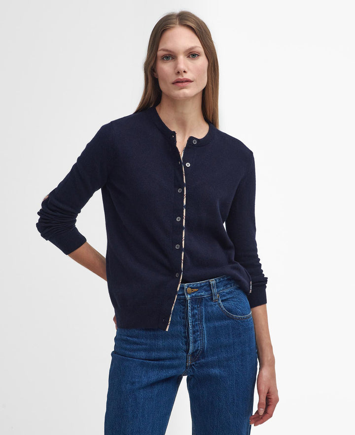 Barbour Marineblå cardigan - på modell
