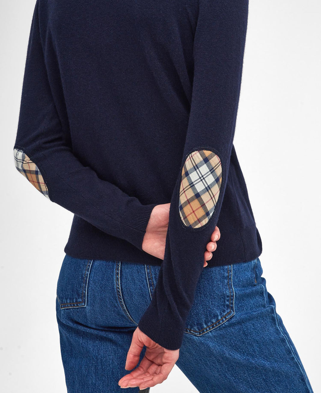 Barbour marineblå cardigan - detalj