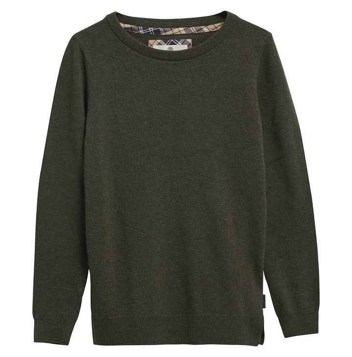 Barbour olivengrønn genser - forfra