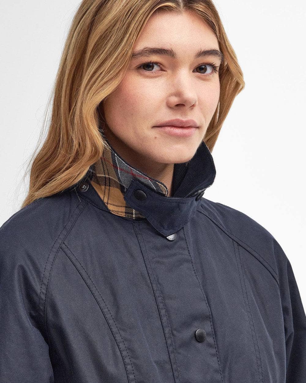 Barbour marineblå jakke - nærbilde 2