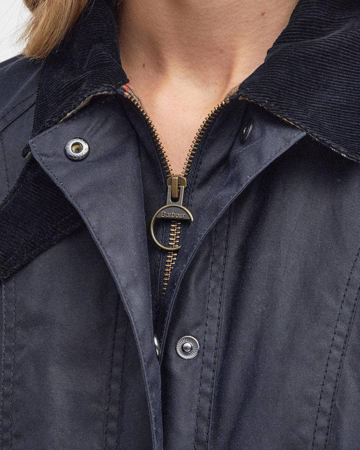 Barbour marineblå jakke - nærbilde 1