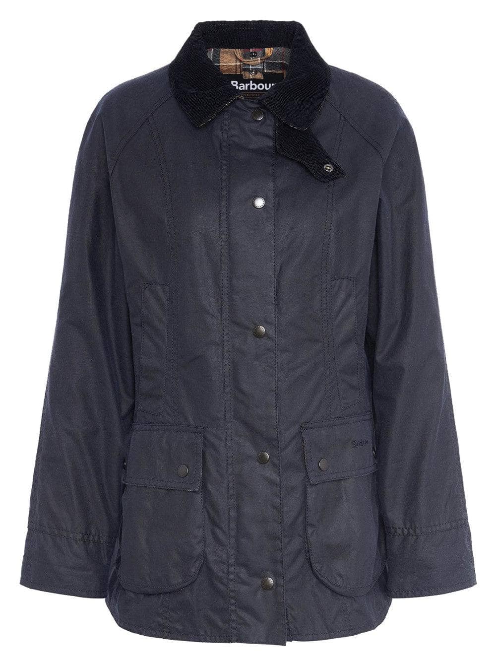 Barbour marineblå jakke - forfra