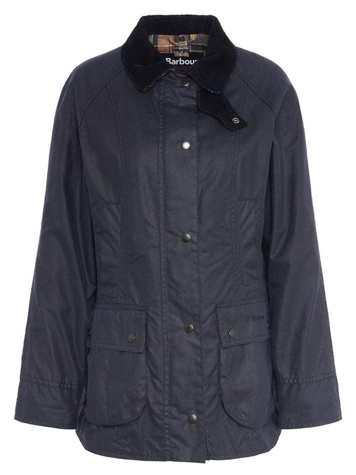 Barbour marineblå jakke - forfra