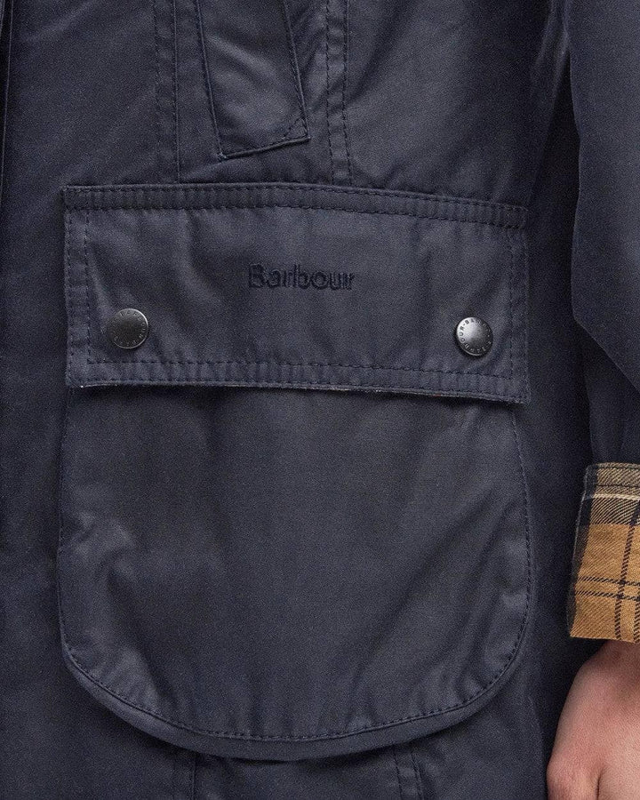 Barbour marineblå jakke - detalj