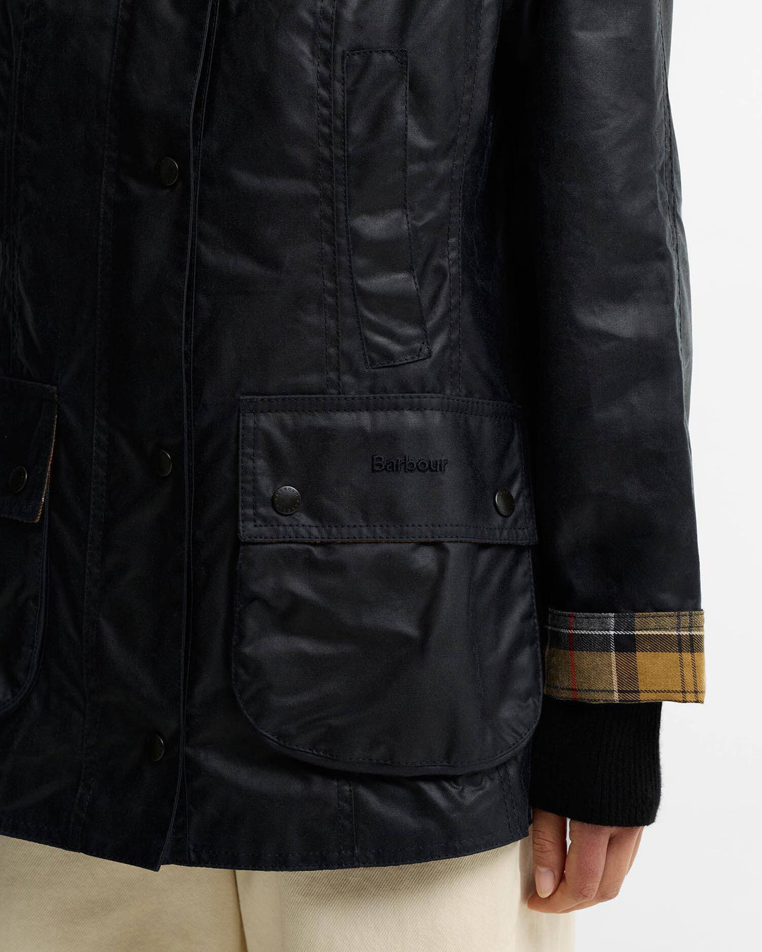 Barbour marineblå jakke - detaljbilde