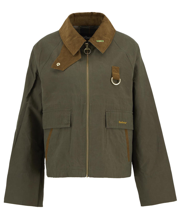 Barbour olivengrønn jakke - forfra