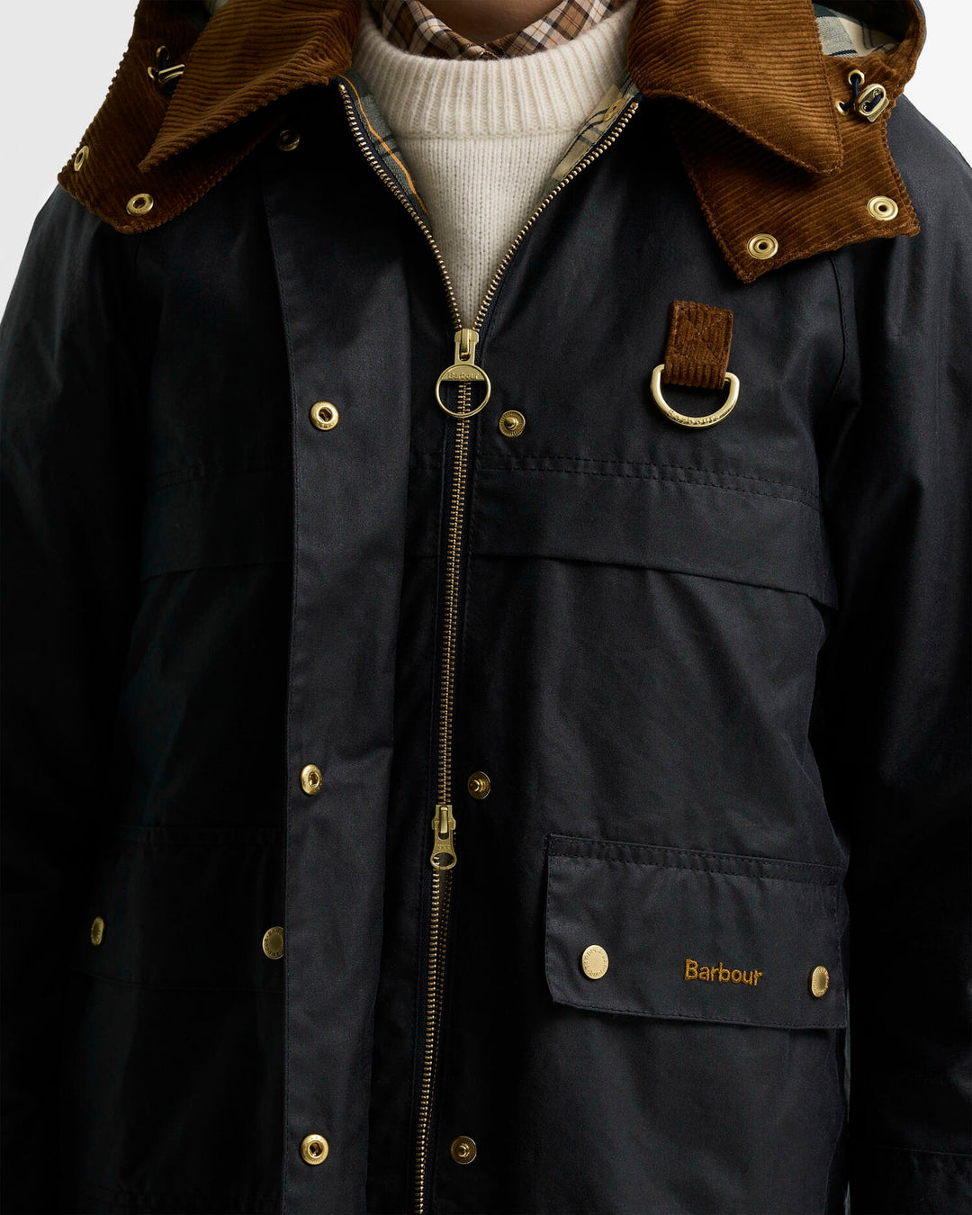 Barbour marineblå jakke - detaljbilde