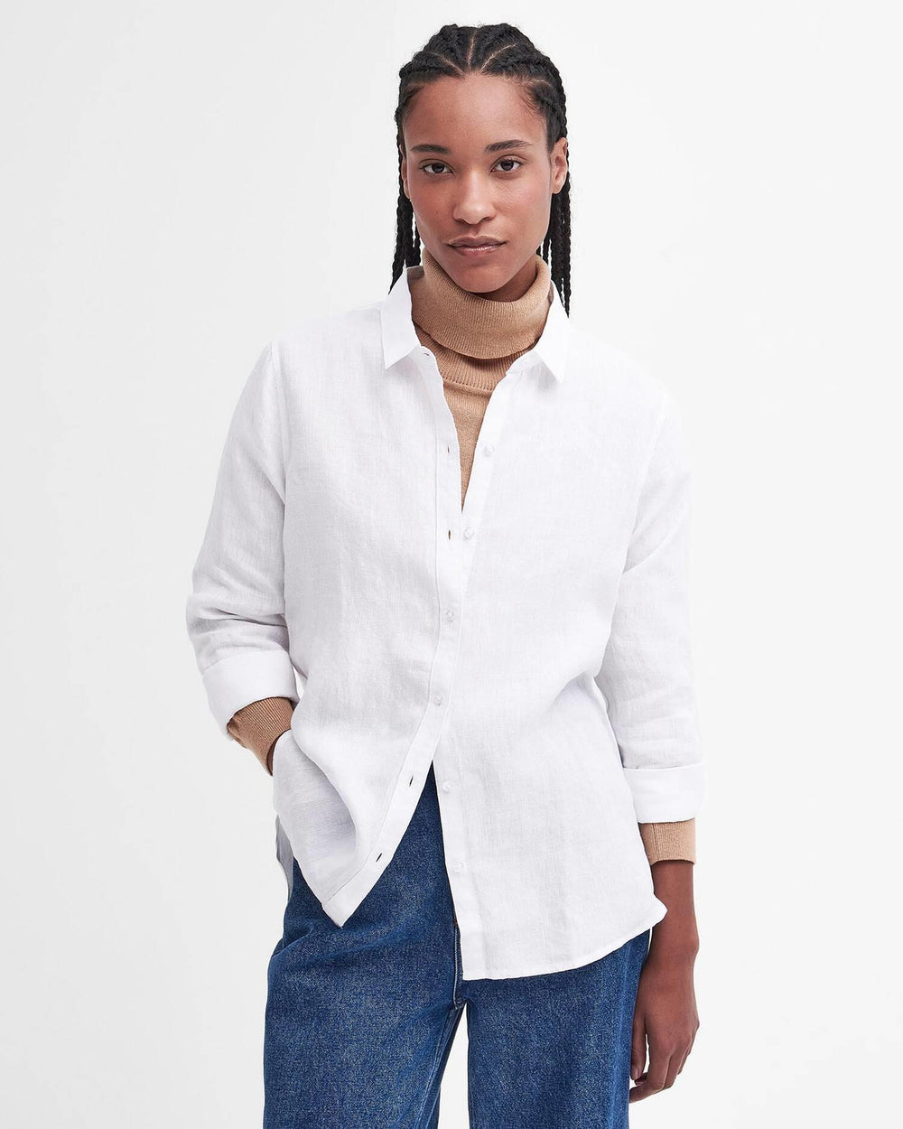 Barbour hvit skjorte - helfigur