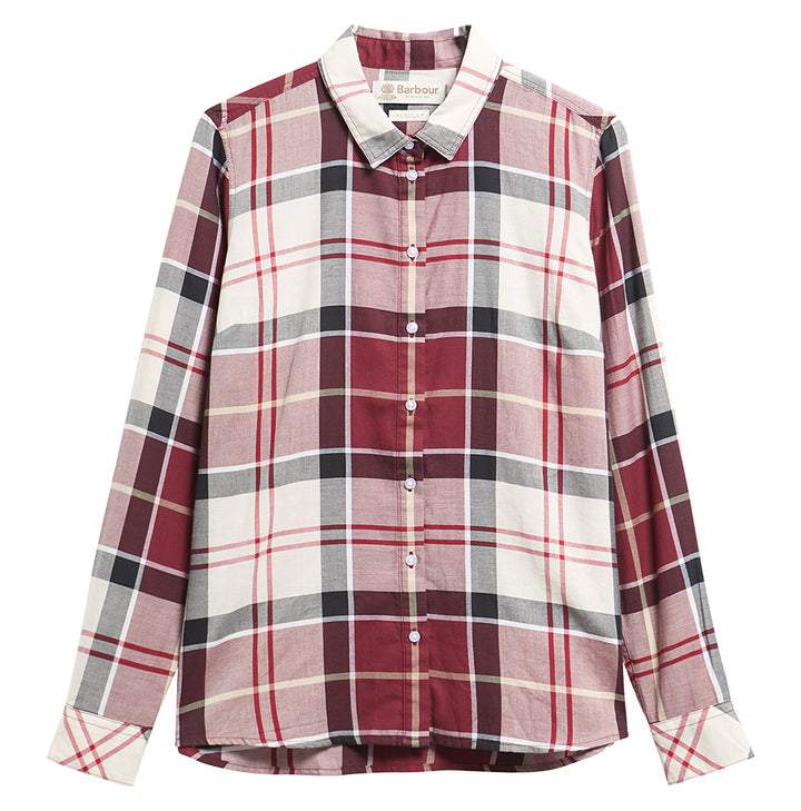 Barbour burgunder skjorte - forfra